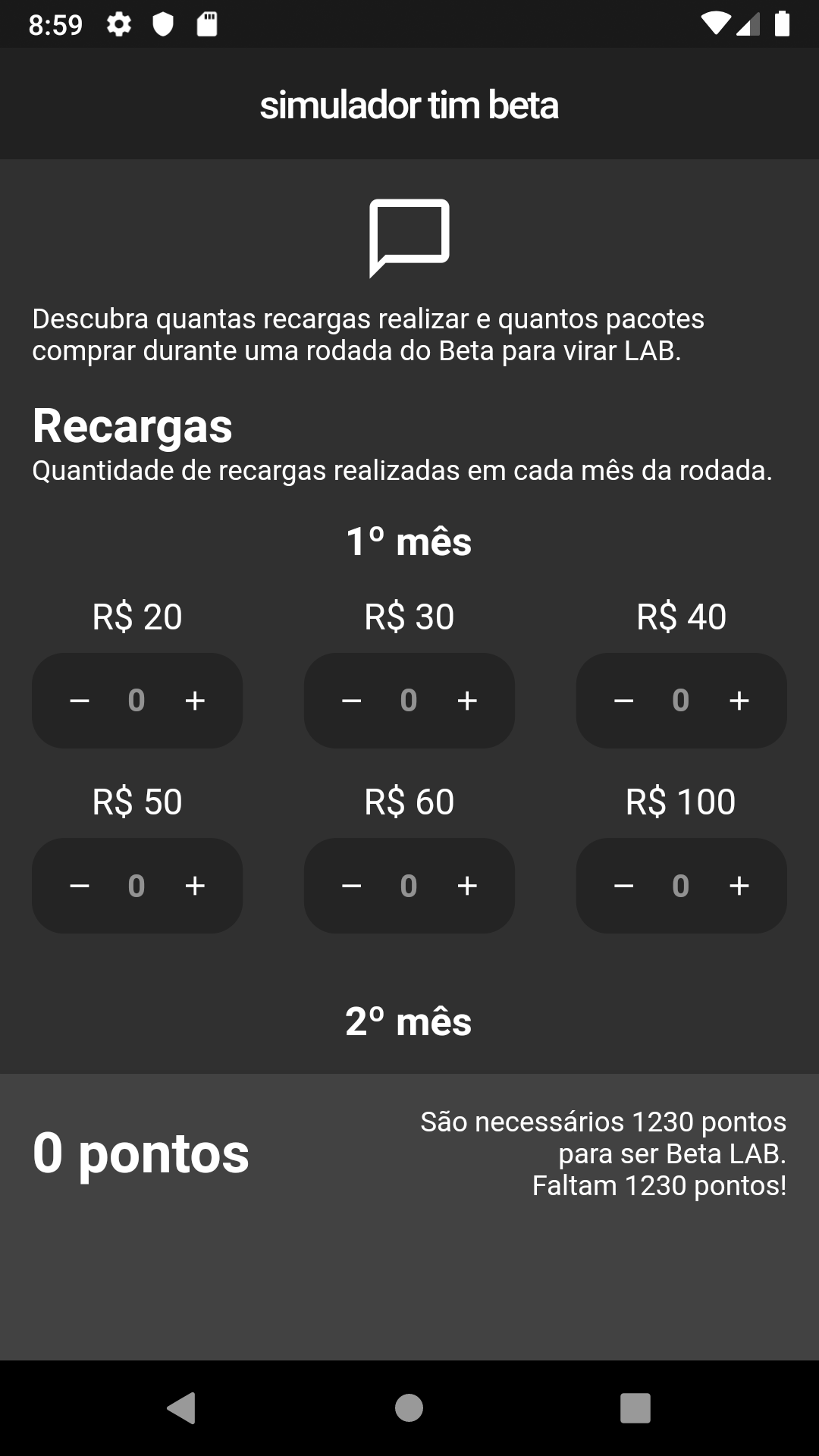 Simulador TIM Beta screenshot