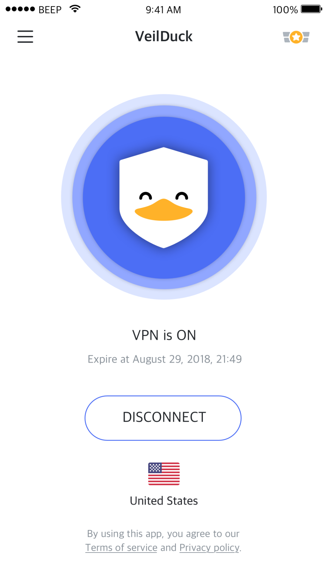Veilduck VPN screenshot