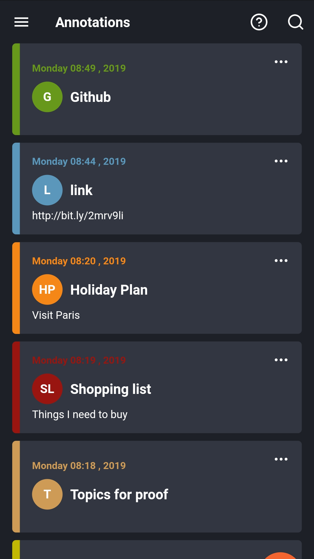 Anotações de Flutter screenshot
