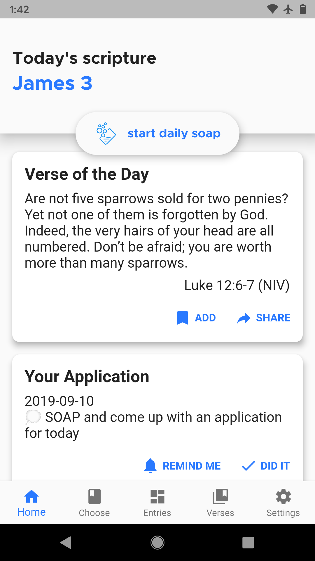Daily SOAP screenshot
