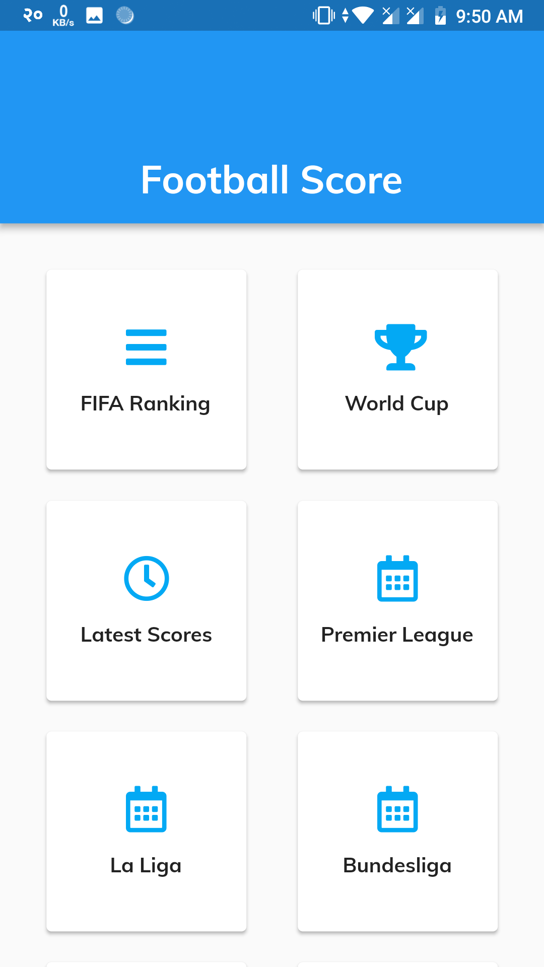 Football Score, EU League & FIFA Ranking (Flutter) screenshot