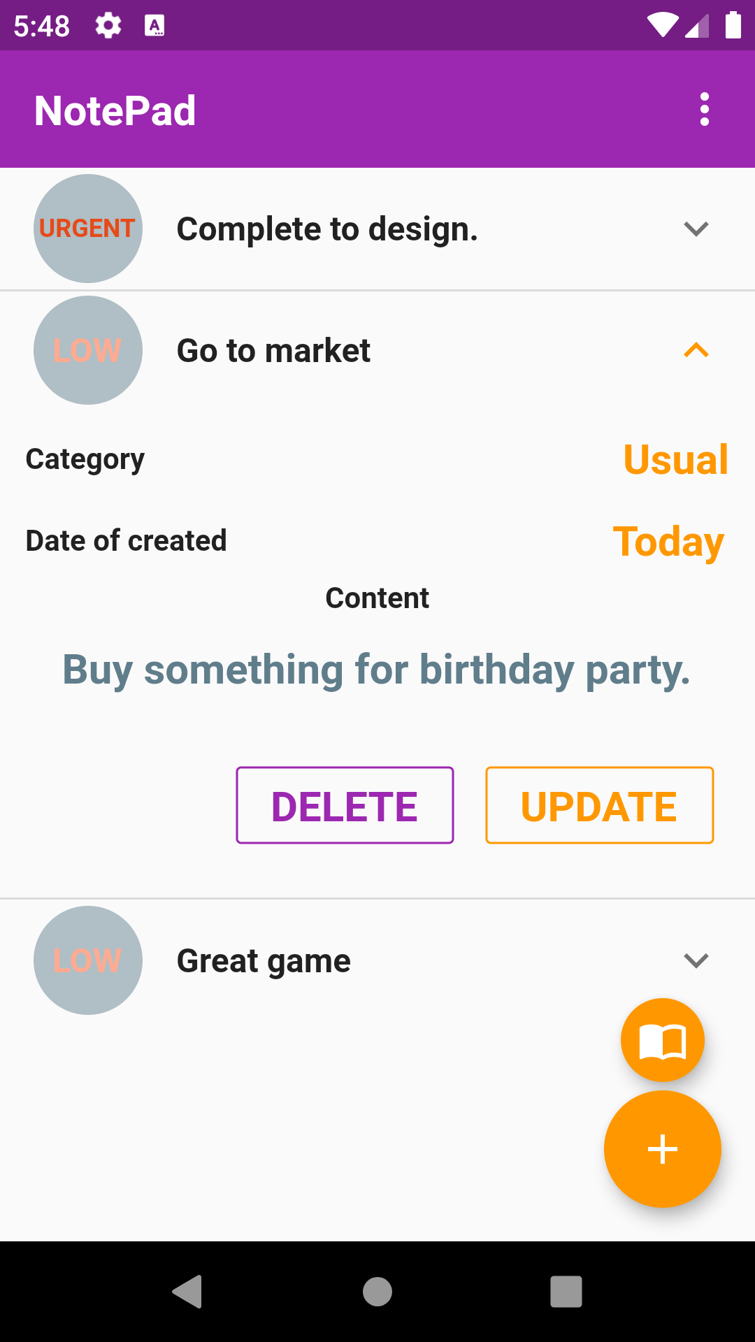 Taskpad screenshot