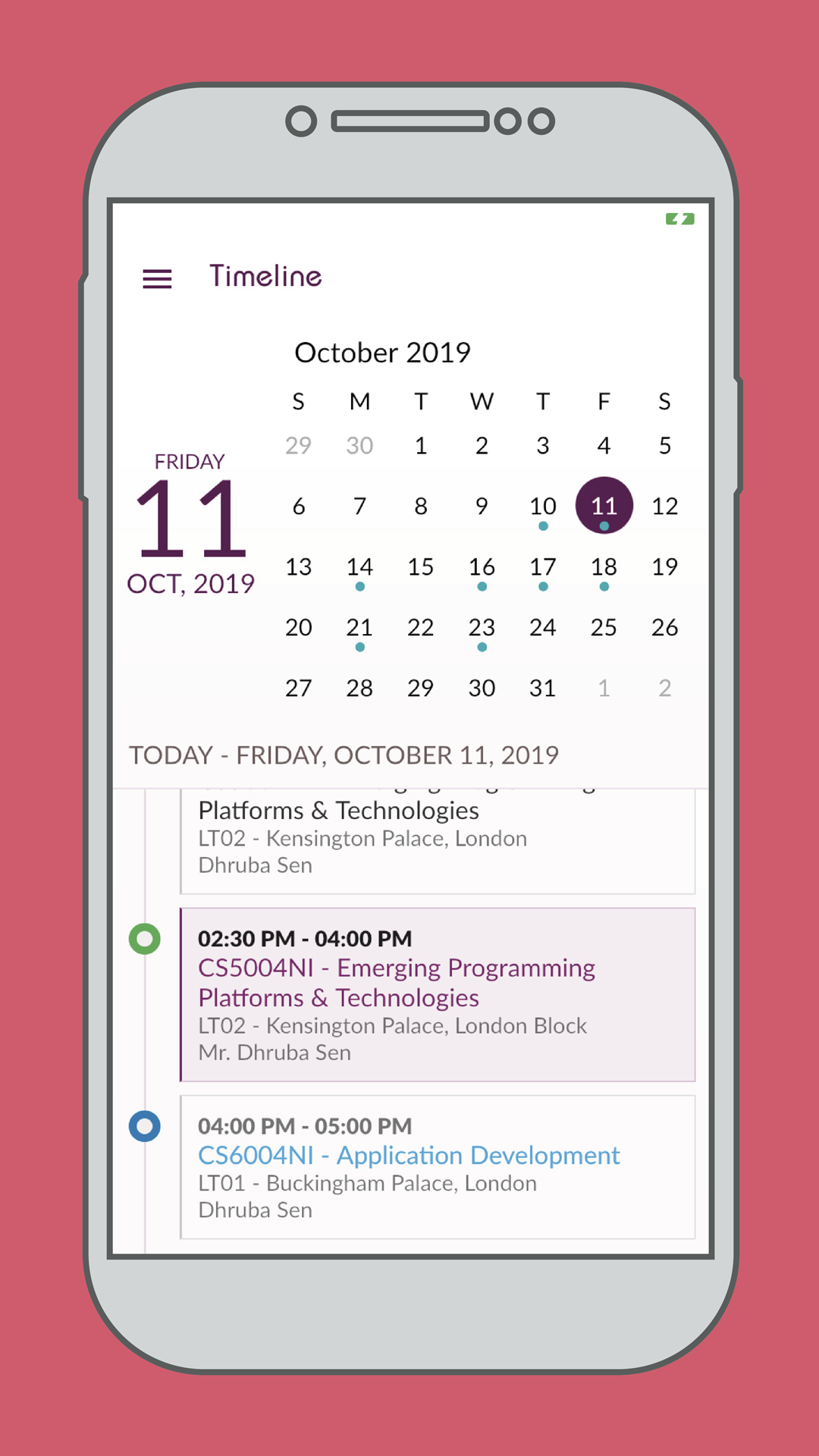 Timeline screenshot