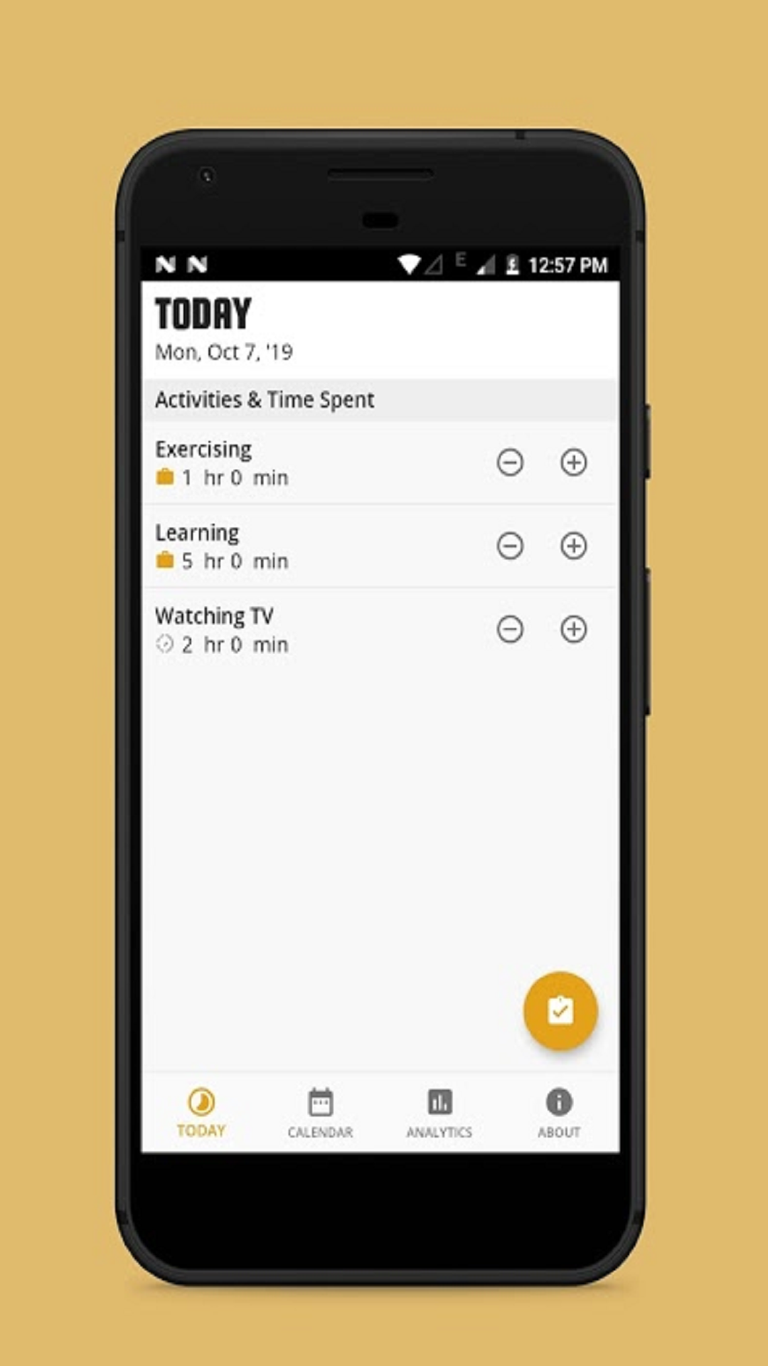 Daily Done List screenshot