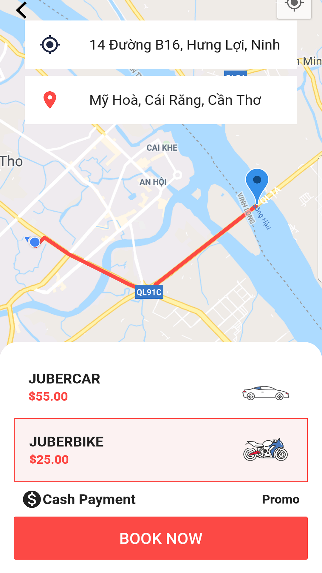 Uber taxi screenshot