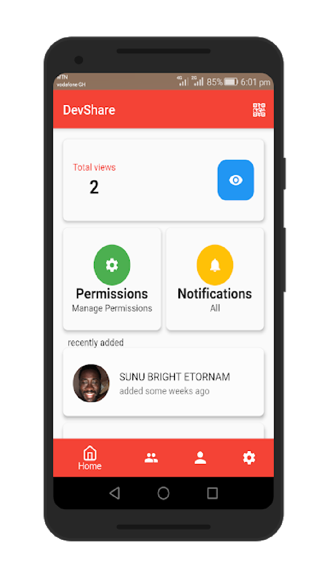 DevShare screenshot