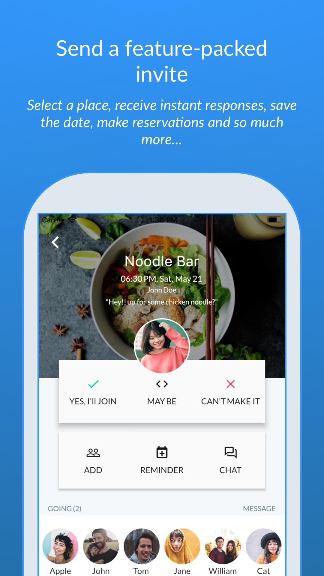 Stories: plan your catch-ups screenshot