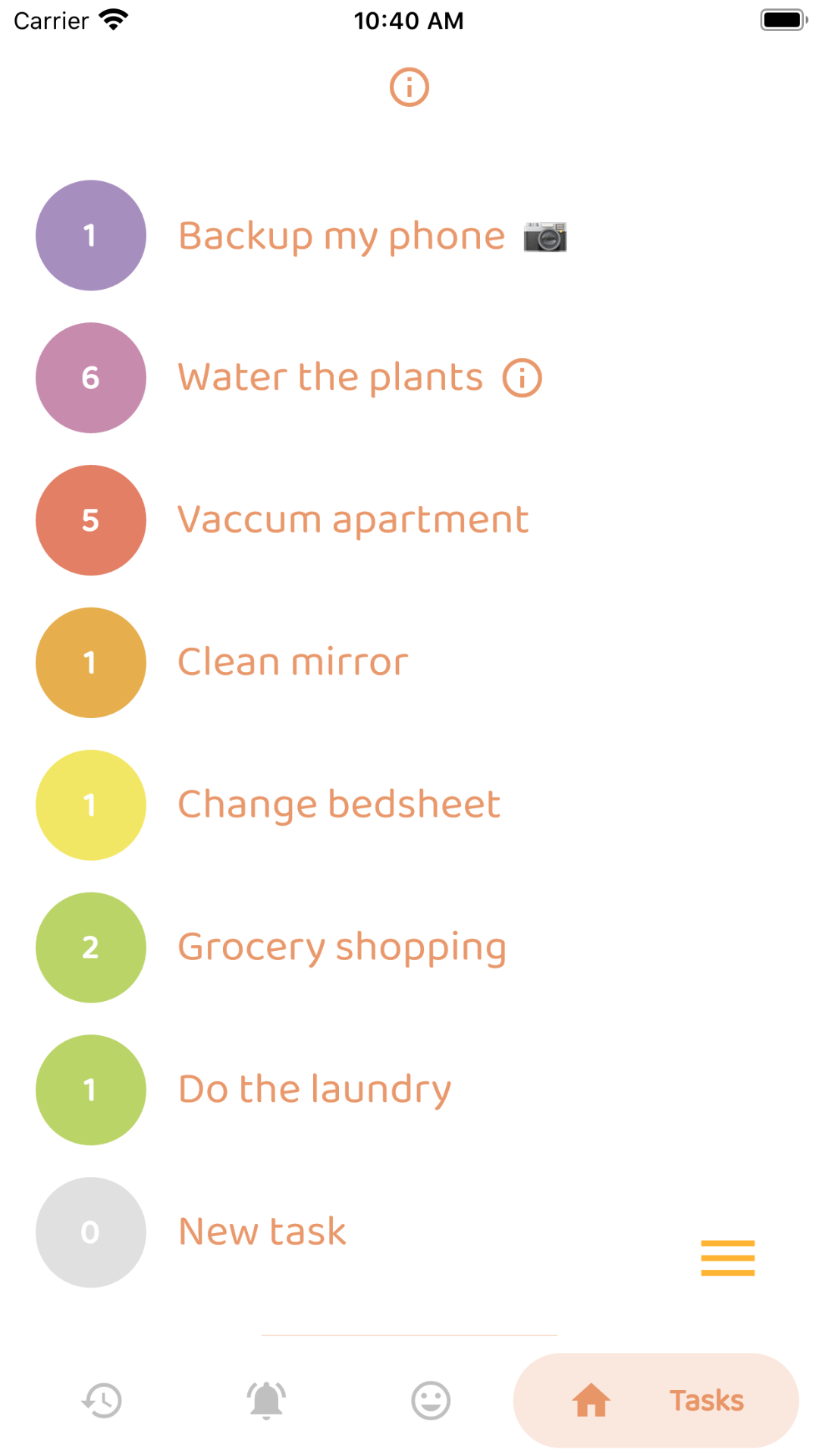 Reminders • Habits • Tasks screenshot