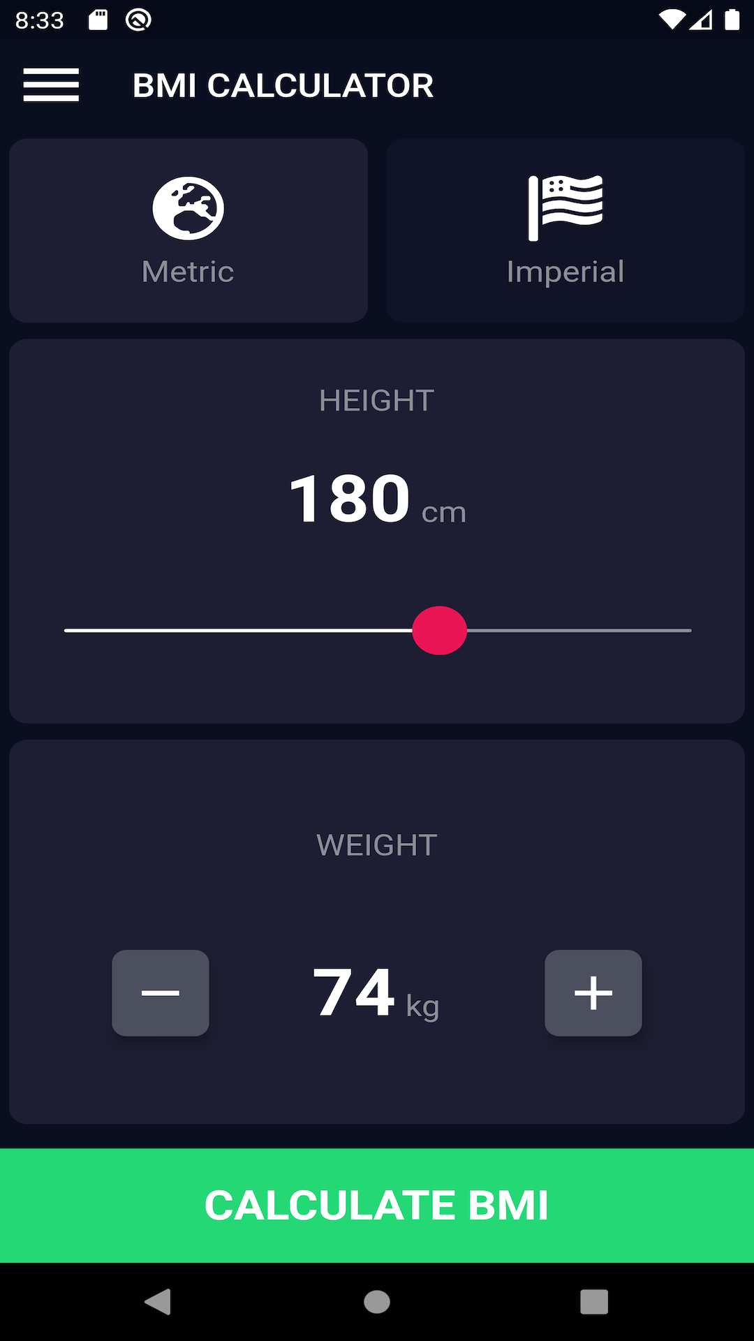 BMI Calculator screenshot