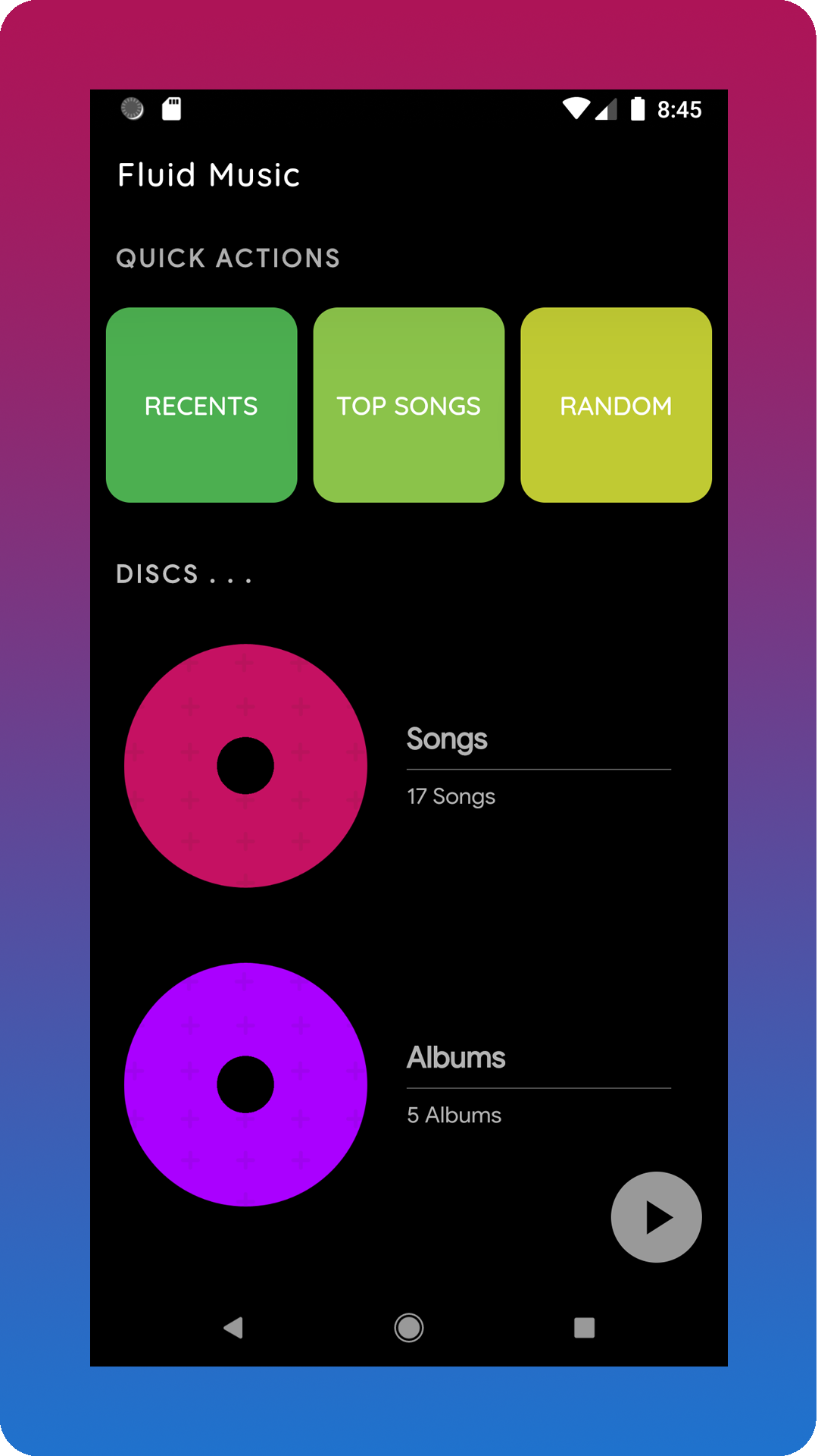 Fluid Music Player screenshot