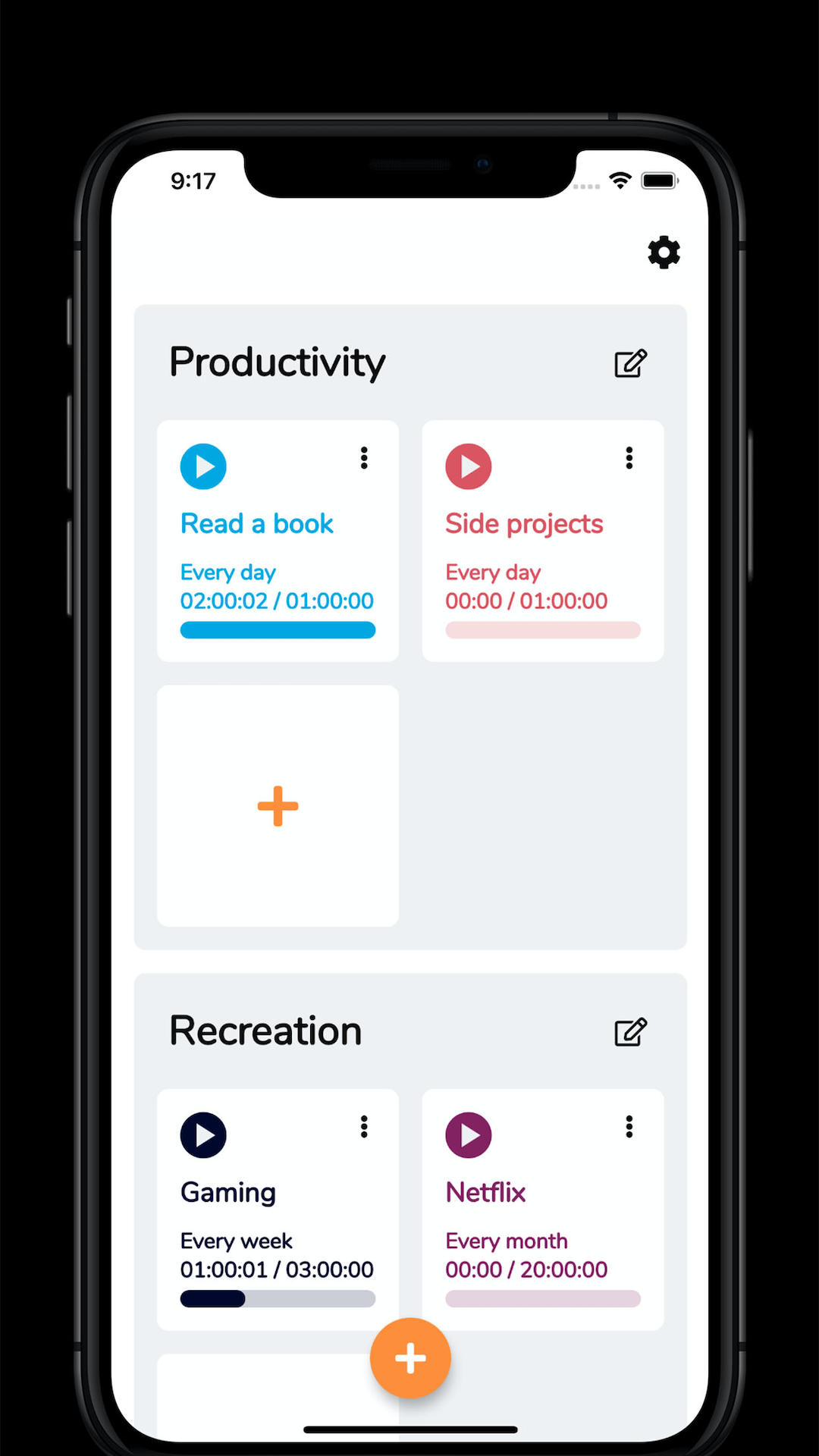 Timecap: Track your time goals and limits screenshot