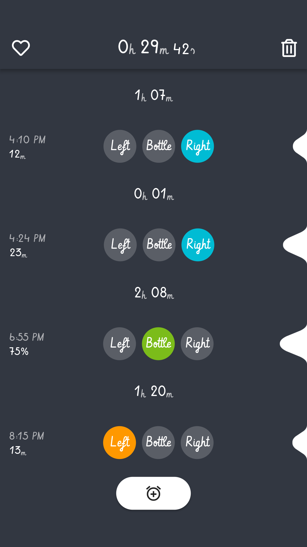 Baby Feeding - Simple feed tracker and timer screenshot