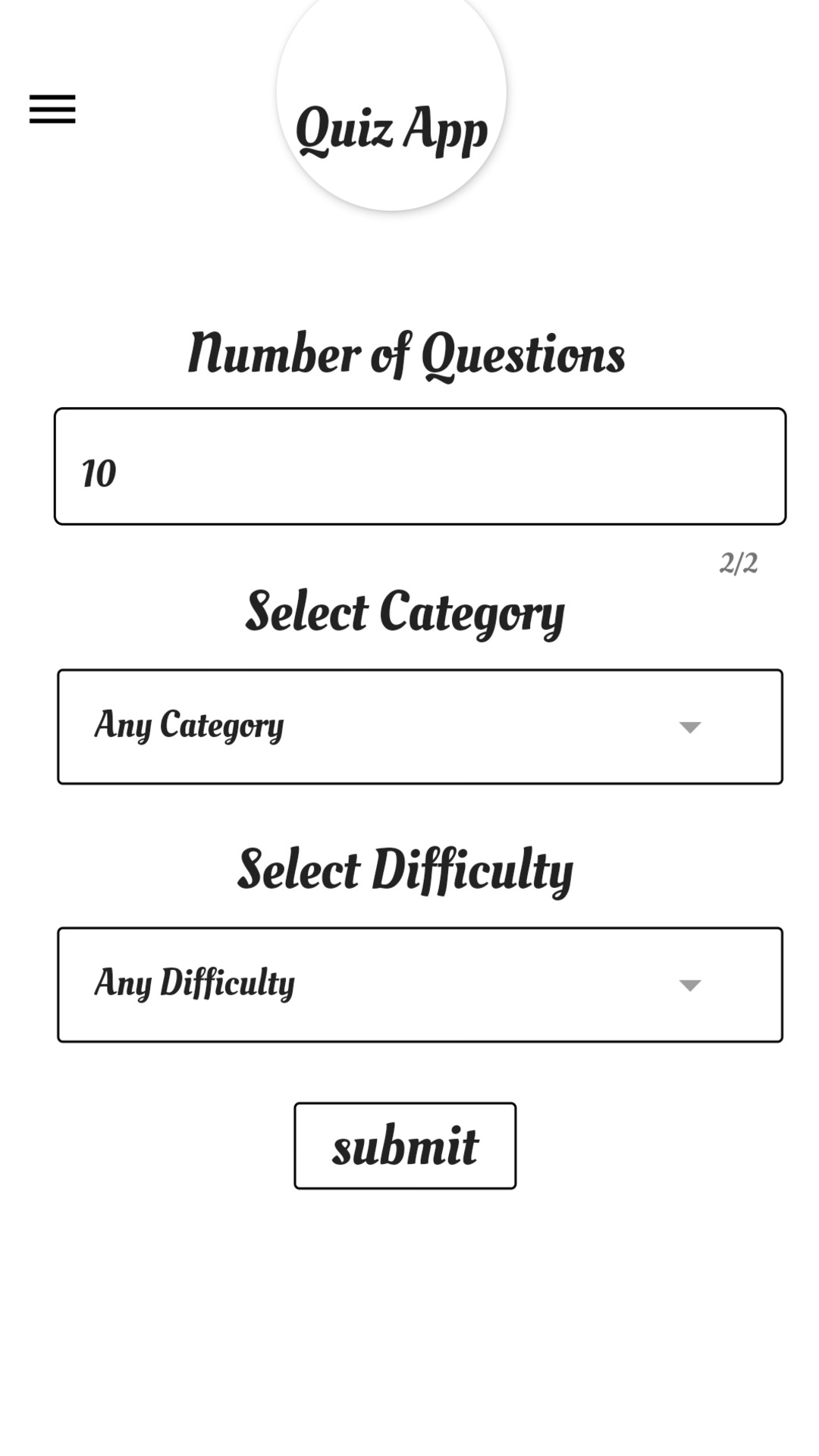 Quiz Application screenshot
