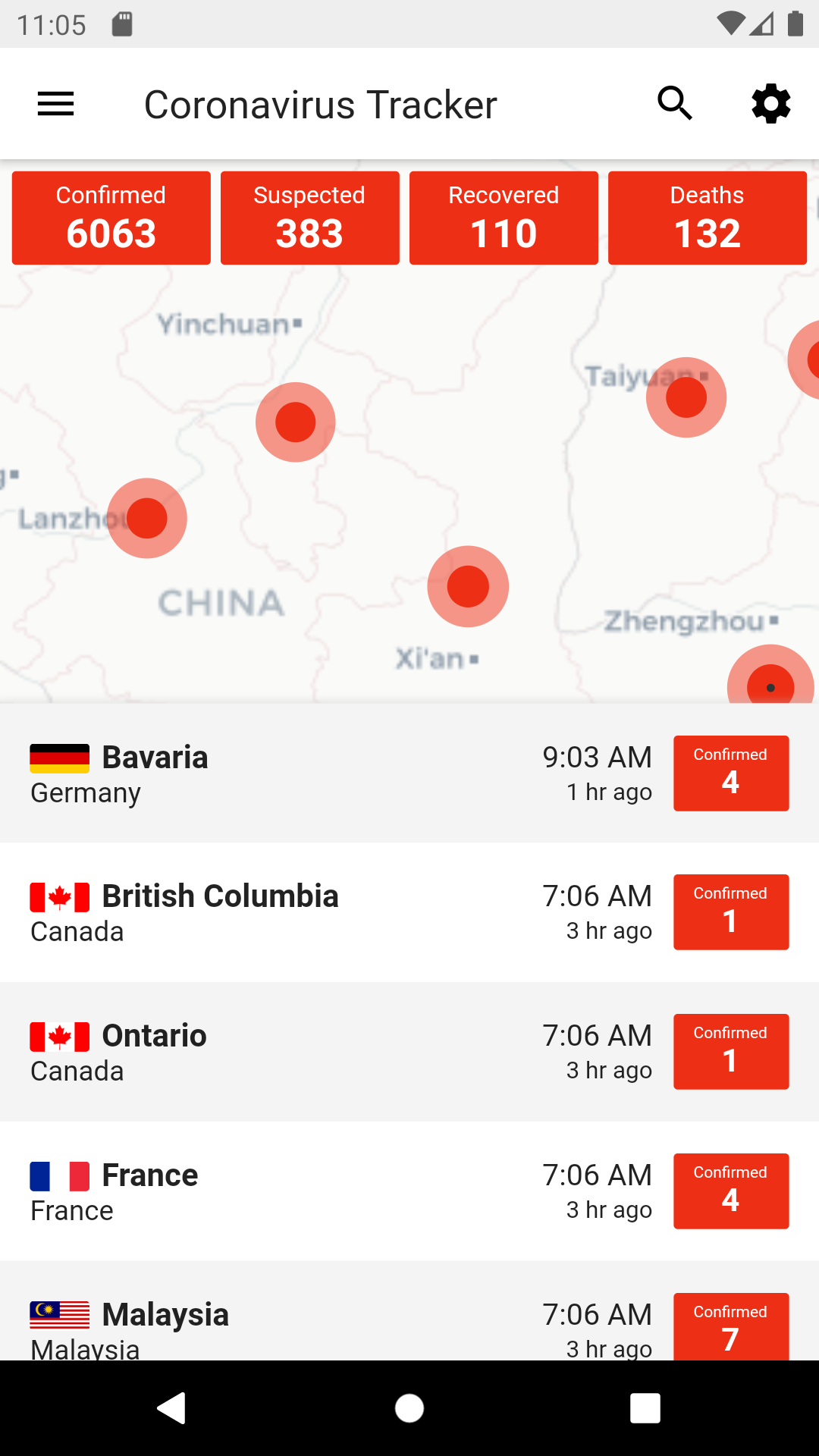 Coronavirus Tracker screenshot