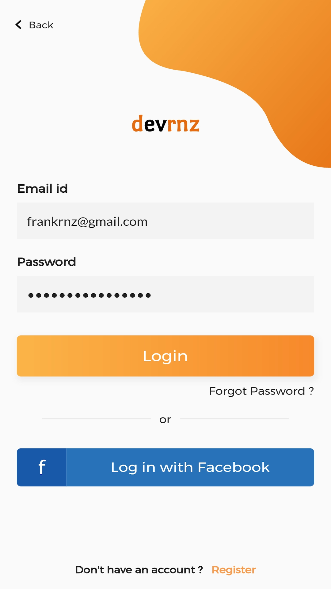 Flutter Login Signup screenshot