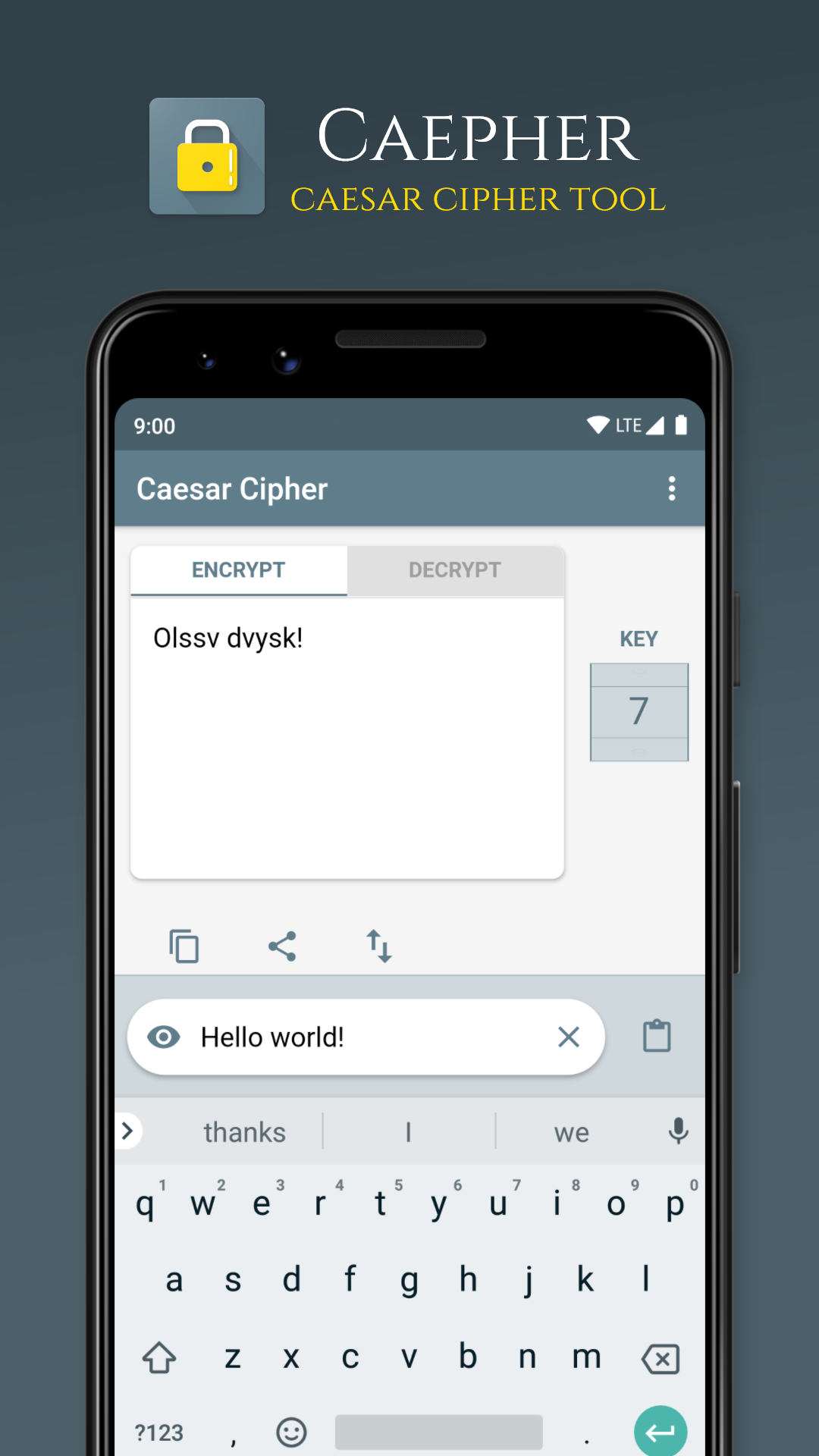 Caepher screenshot