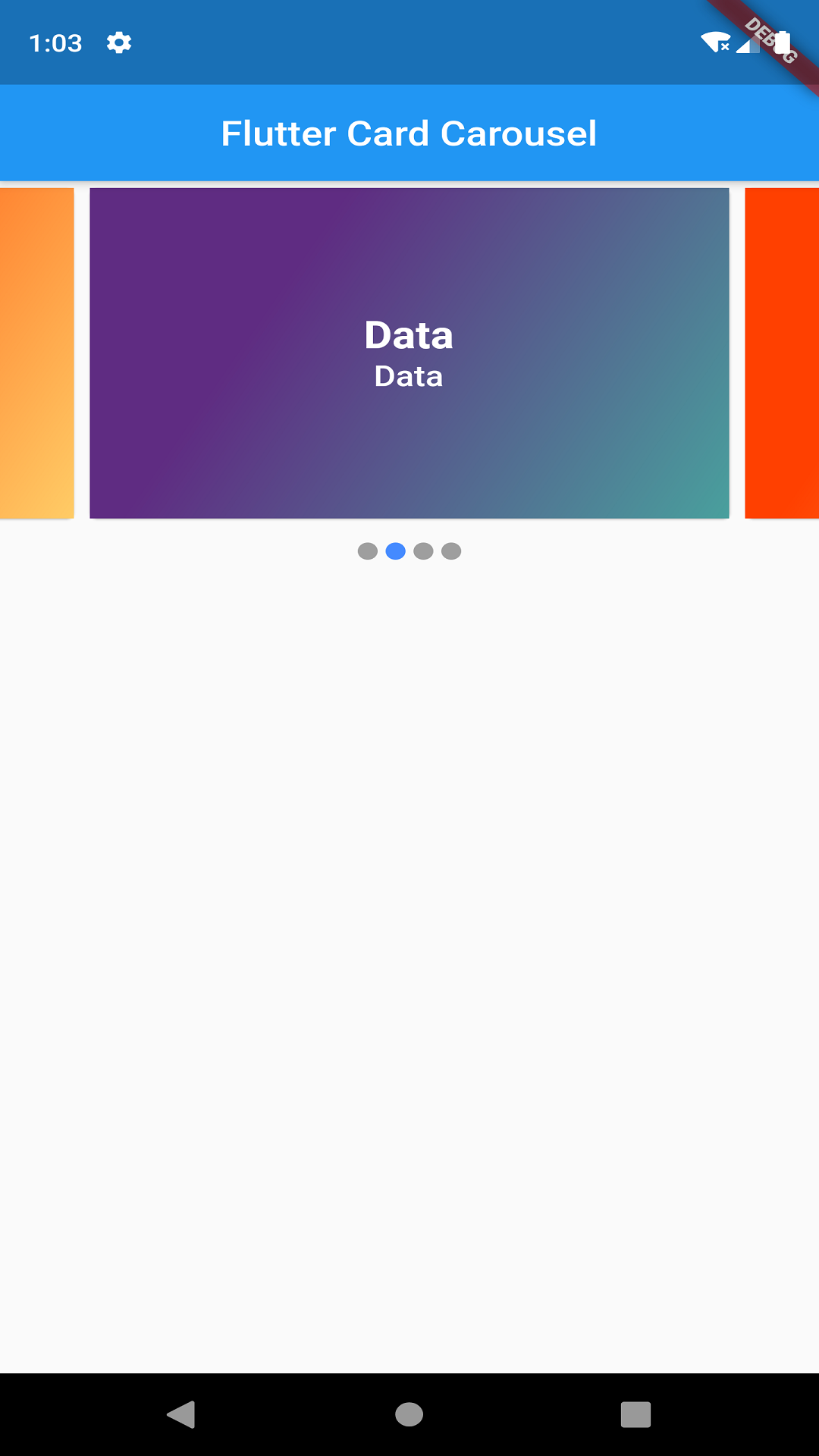 Flutter Card Carousel screenshot