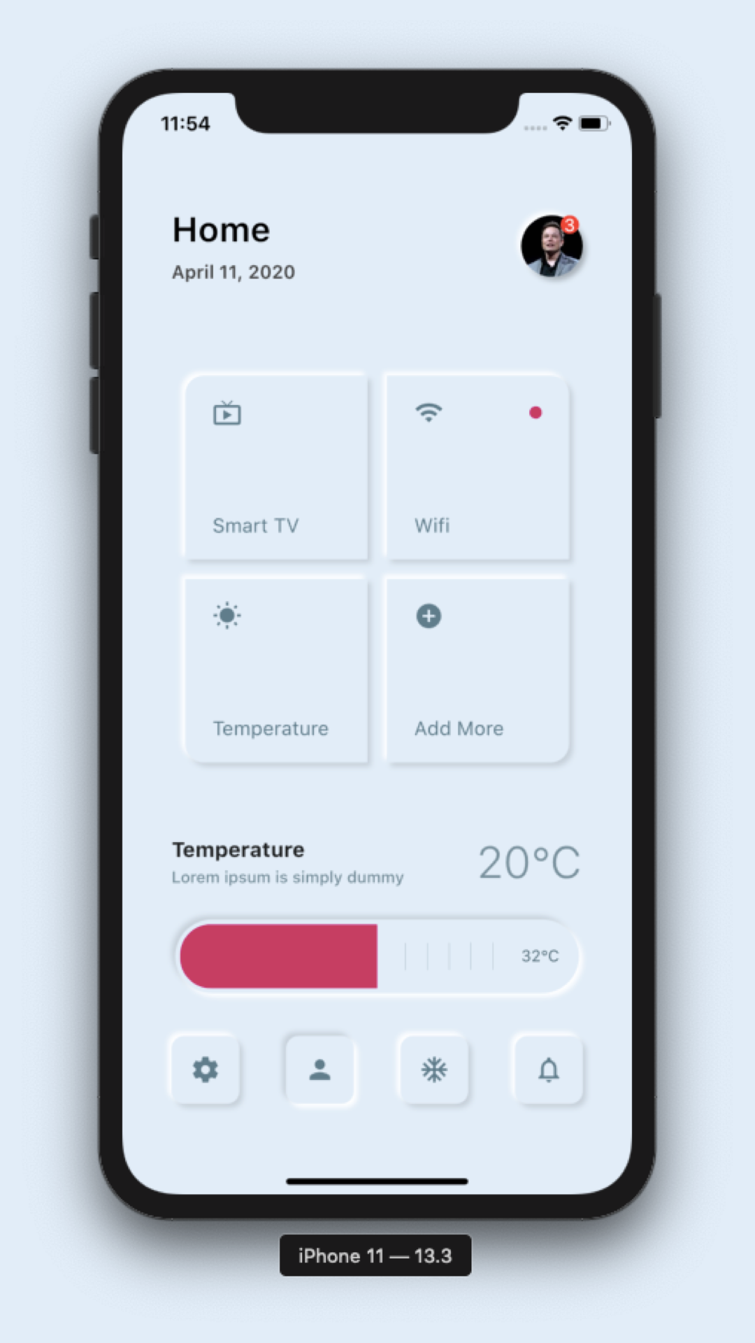 Smart Home App UI screenshot