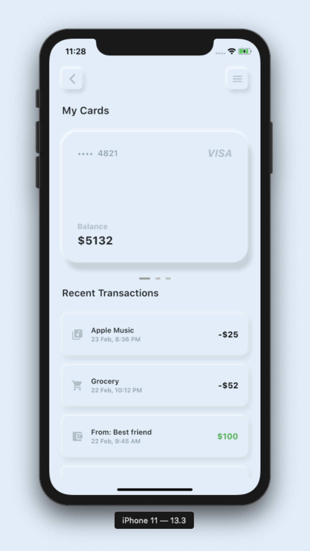 Mobile Banking App UI screenshot 2
