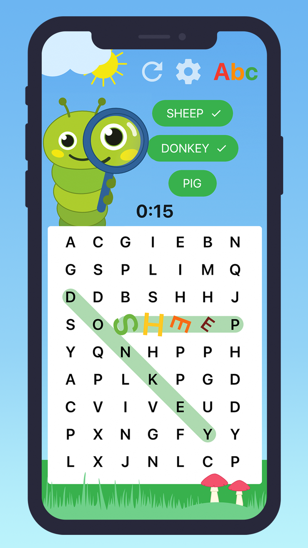 Wormie Word Search screenshot