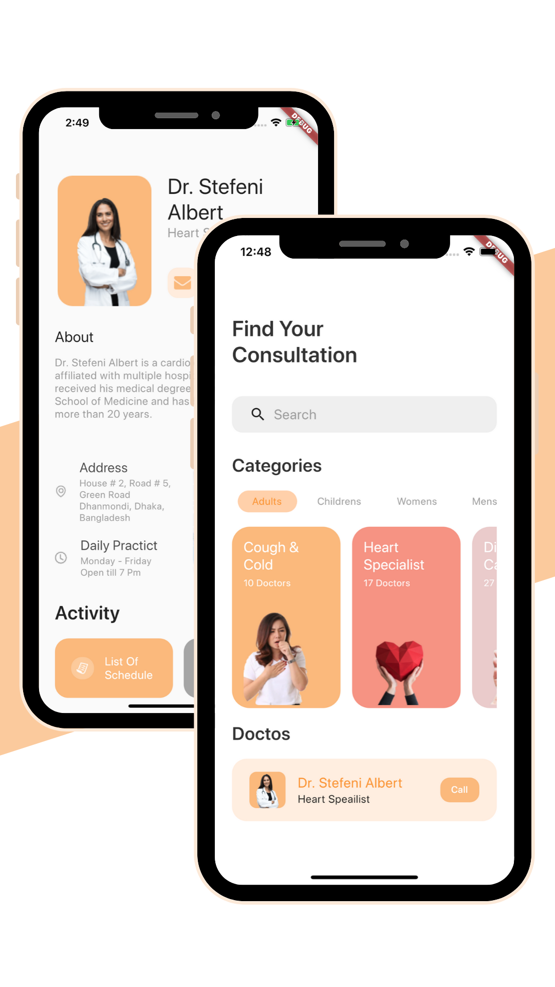 Doctor Info App UI Design Flutter Open Source screenshot