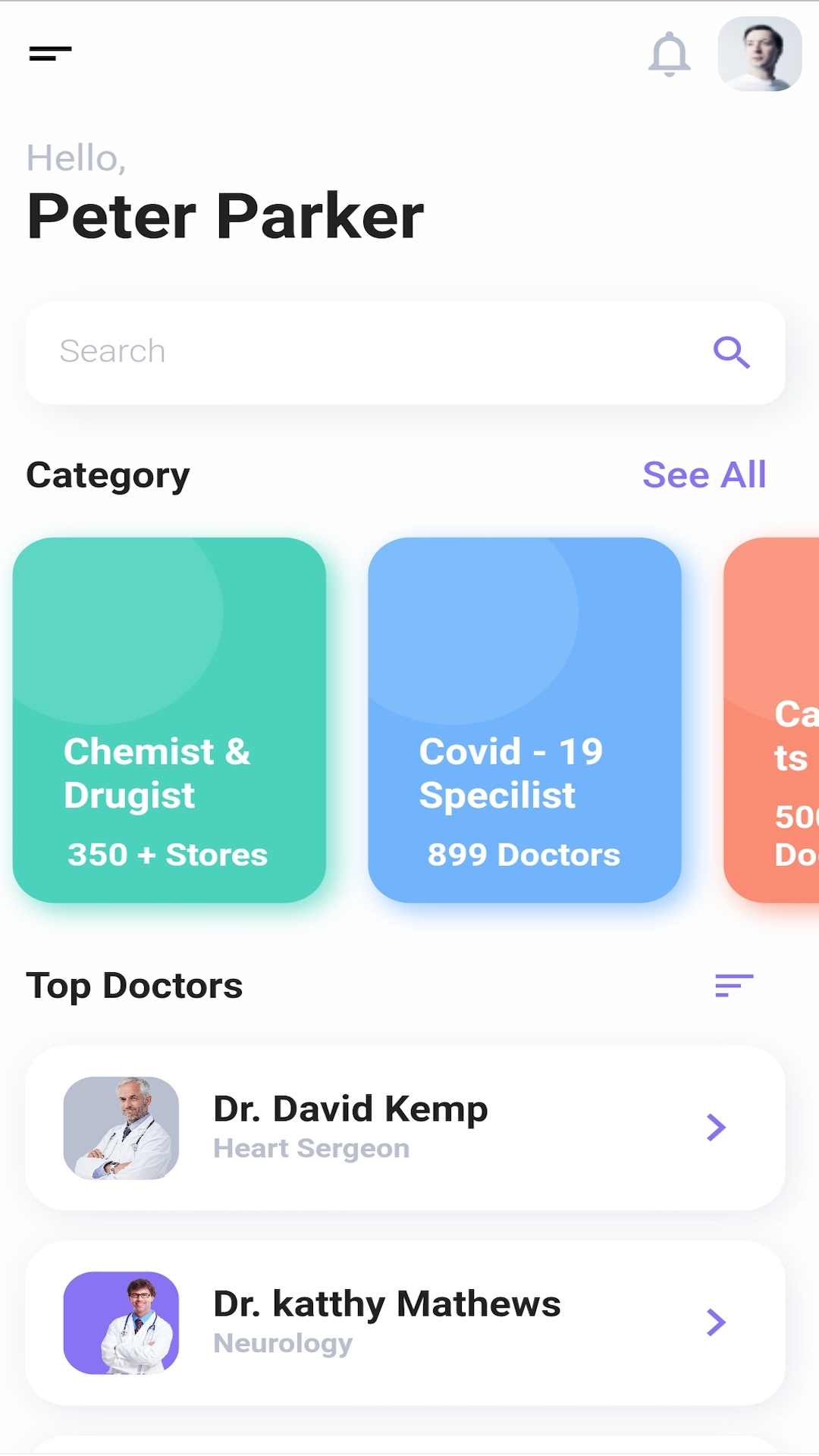 Flutter Healthcare App screenshot