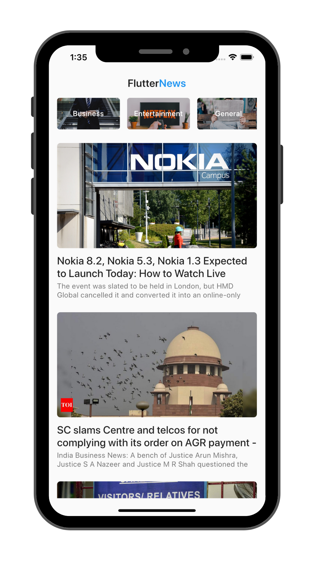 Open-Source News App built with Flutter screenshot