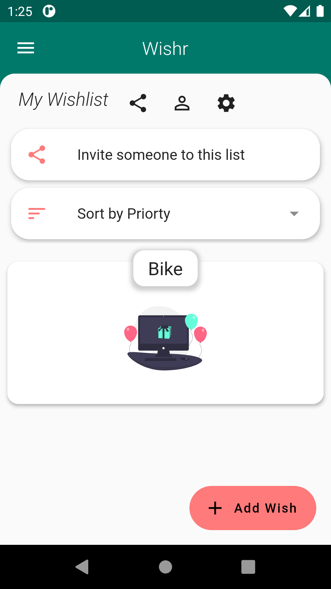 Wishr - Wishlist, Share your Wishes screenshot