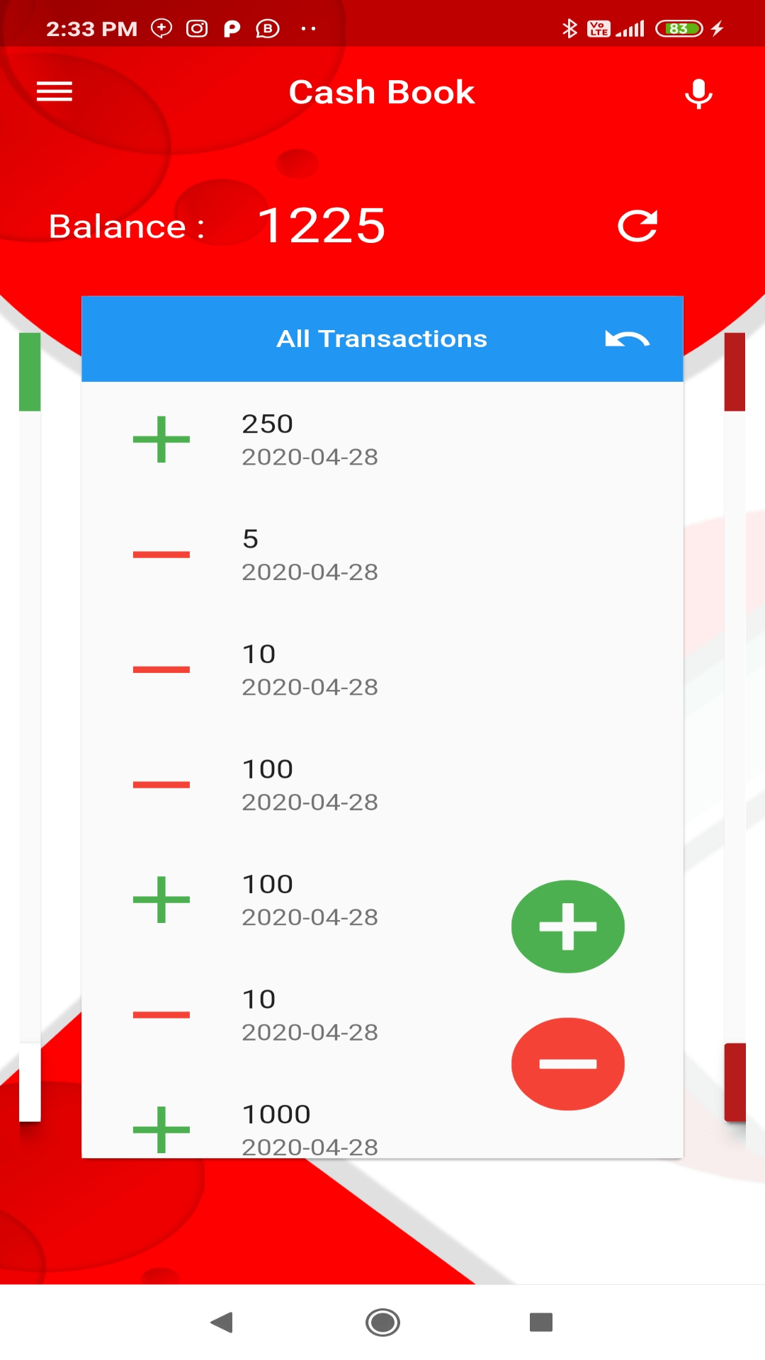 CashBook screenshot