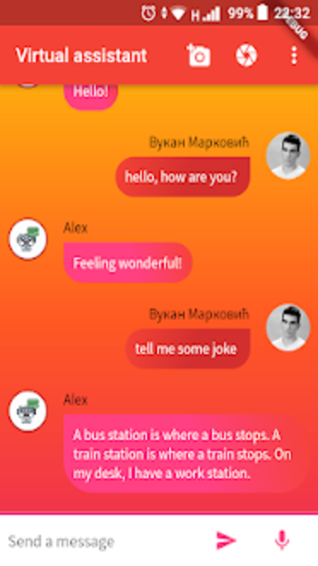 Virtual-assistant screenshot