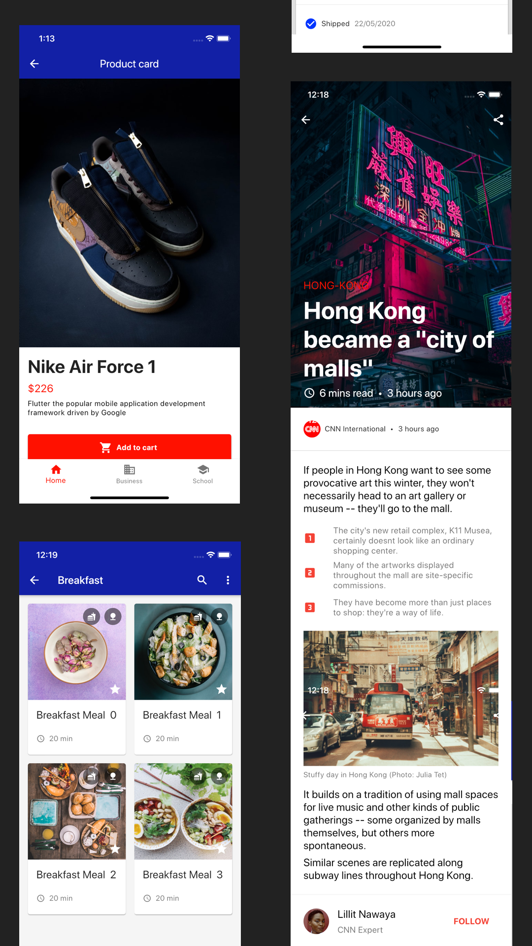 Multipurpose Flutter Template based on Material Design screenshot