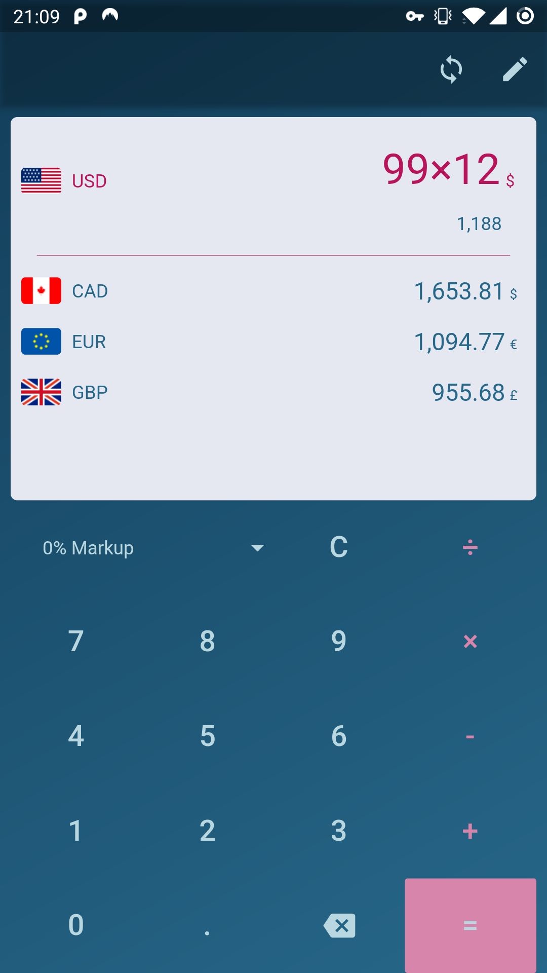 Currency Calculator screenshot
