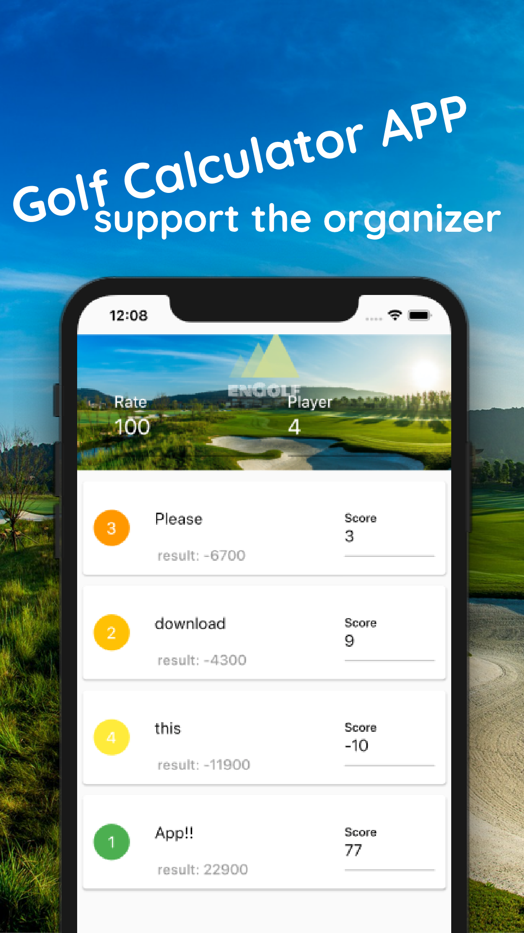 engolf golf calculator app screenshot