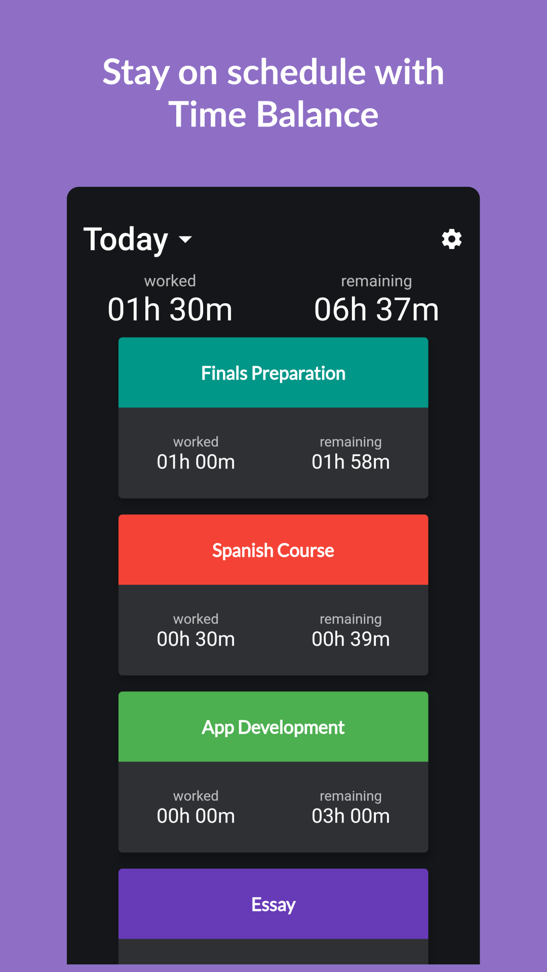 Time Balance - Goal Driven Time Management screenshot
