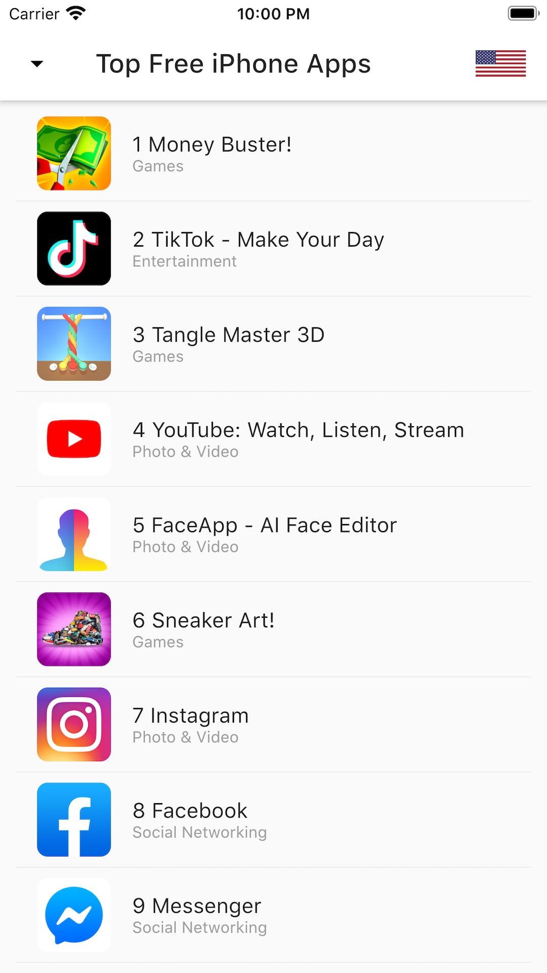 App Ranking App screenshot