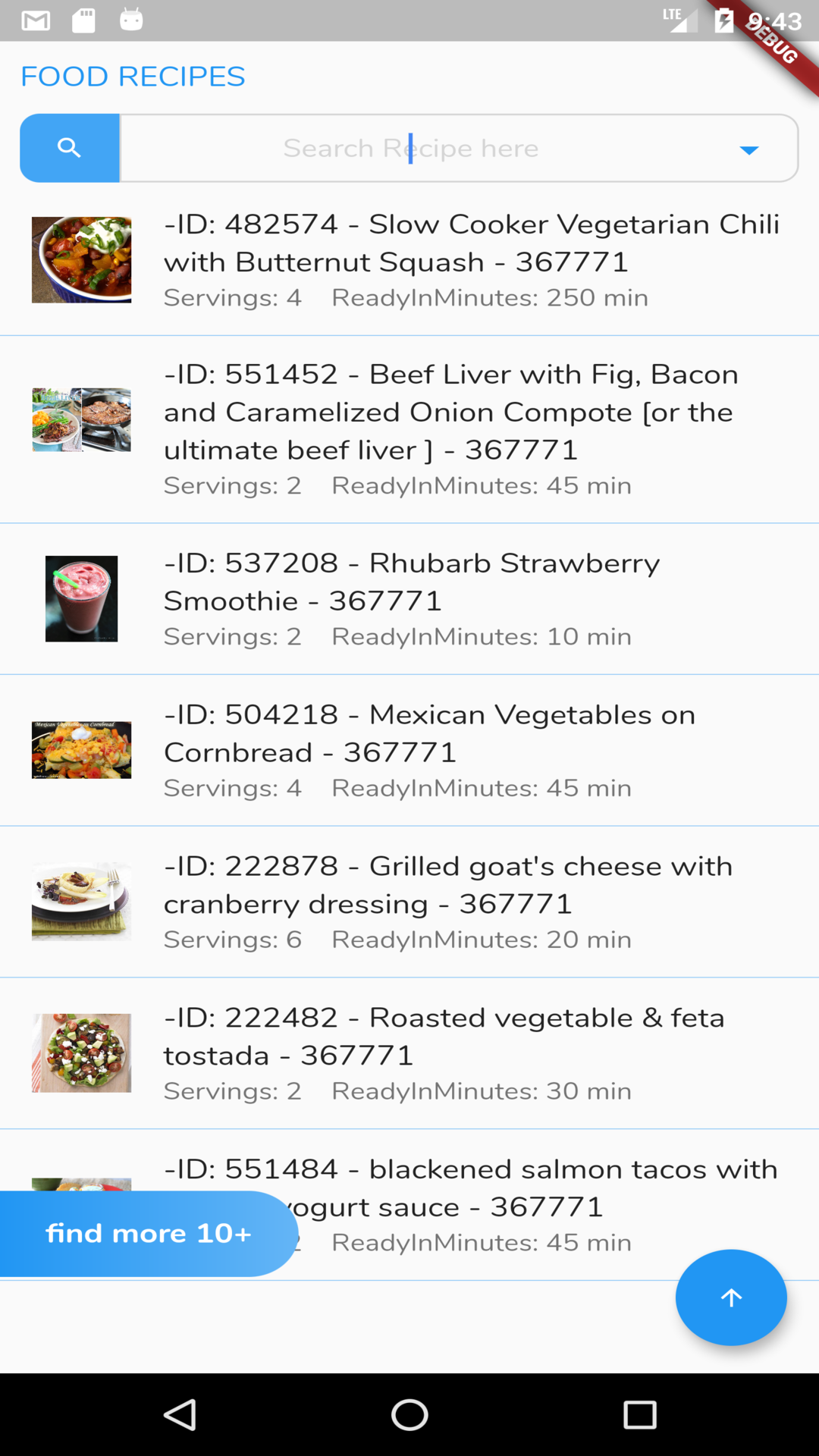 Flutter Recipe App screenshot