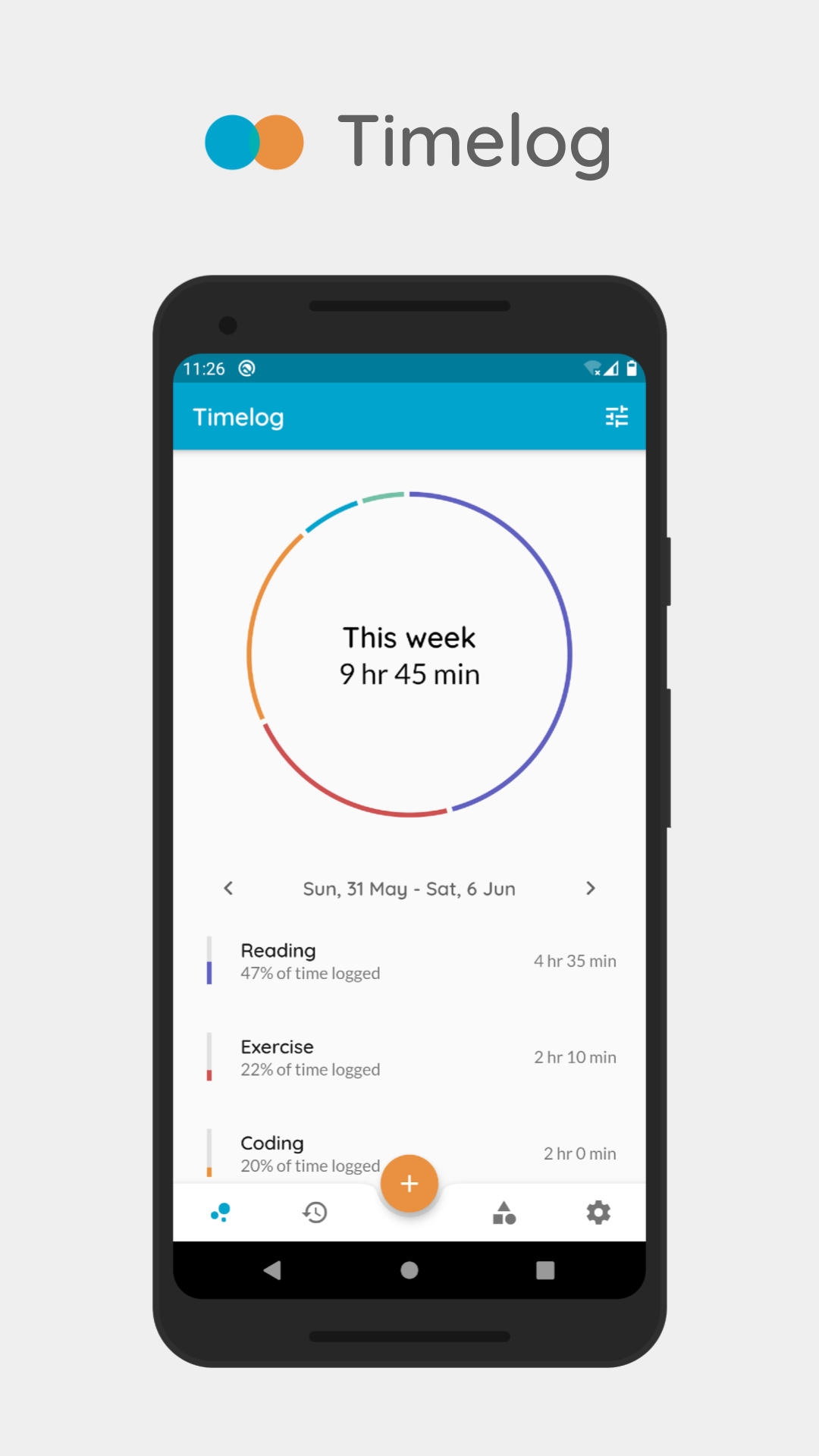 Timelog screenshot