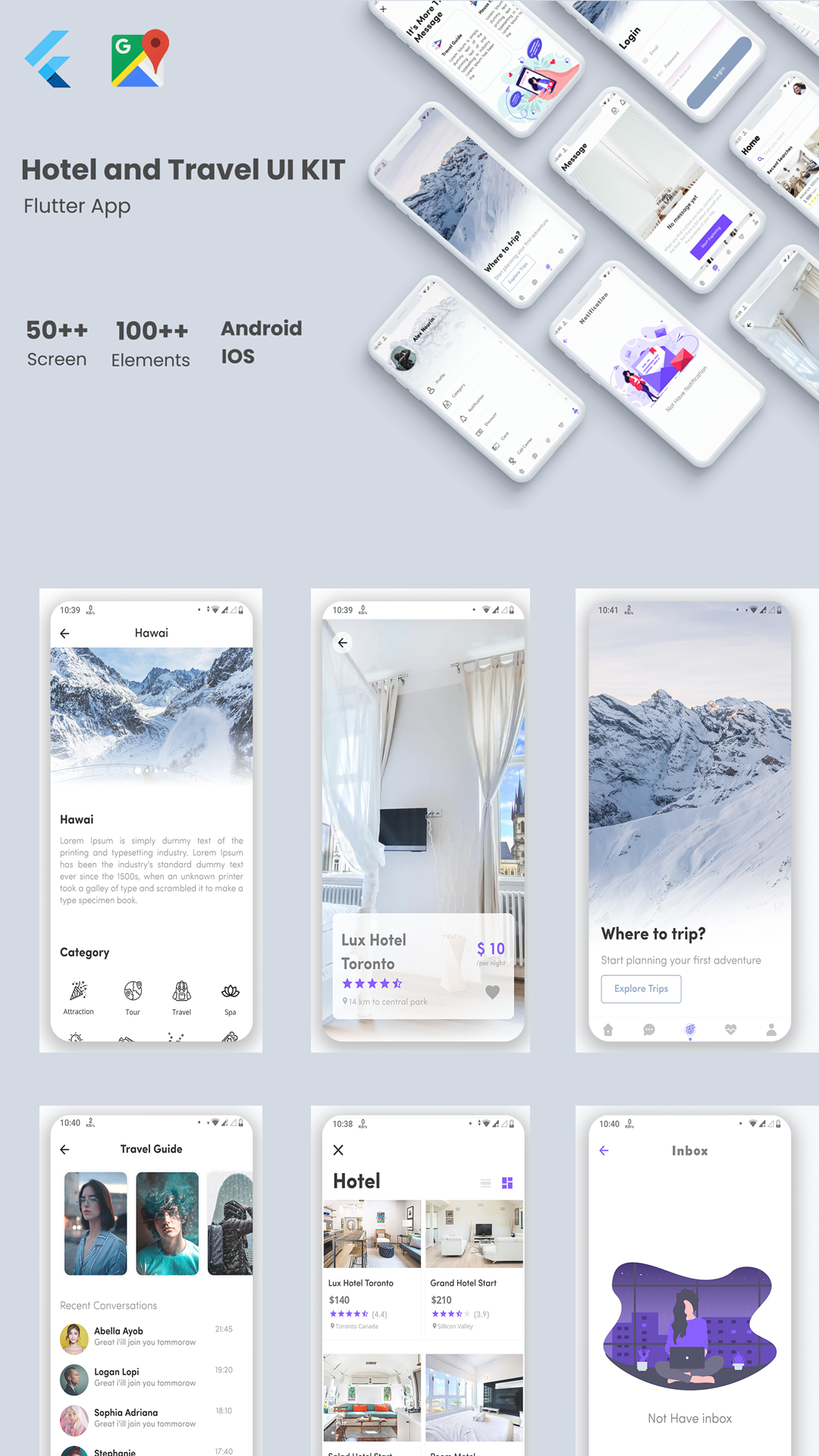 Flutter Hotel and Tour Template in Flutter screenshot