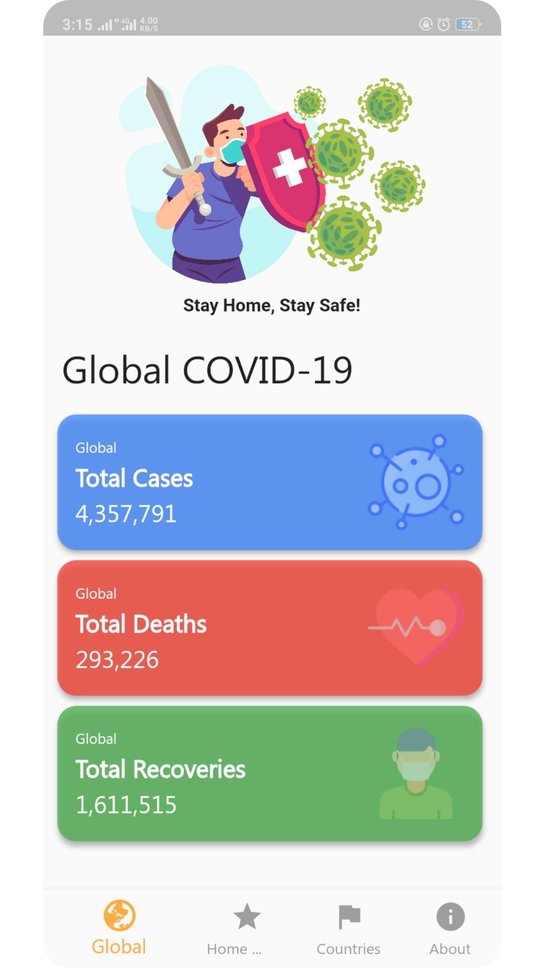 COVID19 Tracker App screenshot
