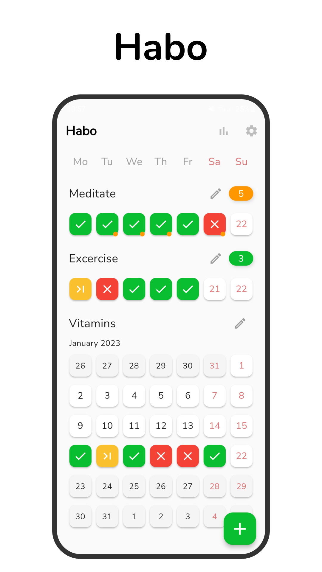 Habo (habit tracker) screenshot