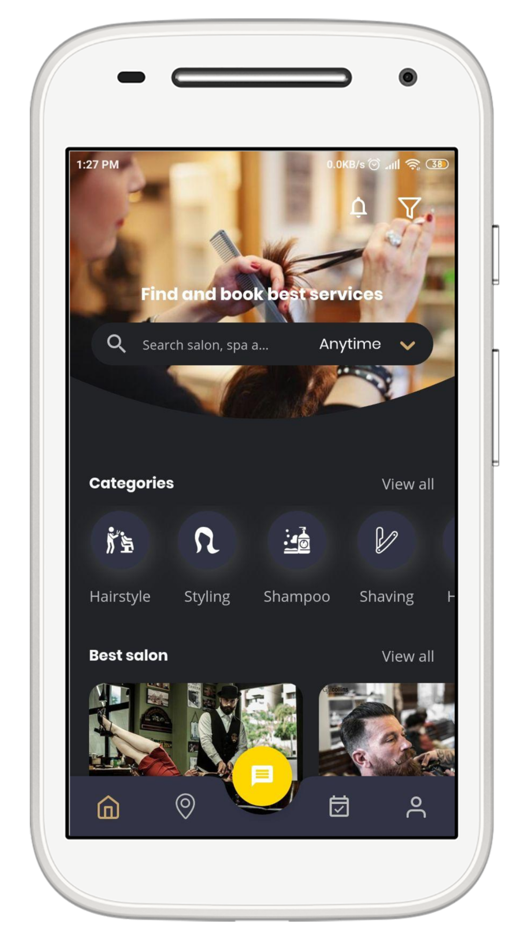 Flutter Barbershop UI Kit screenshot