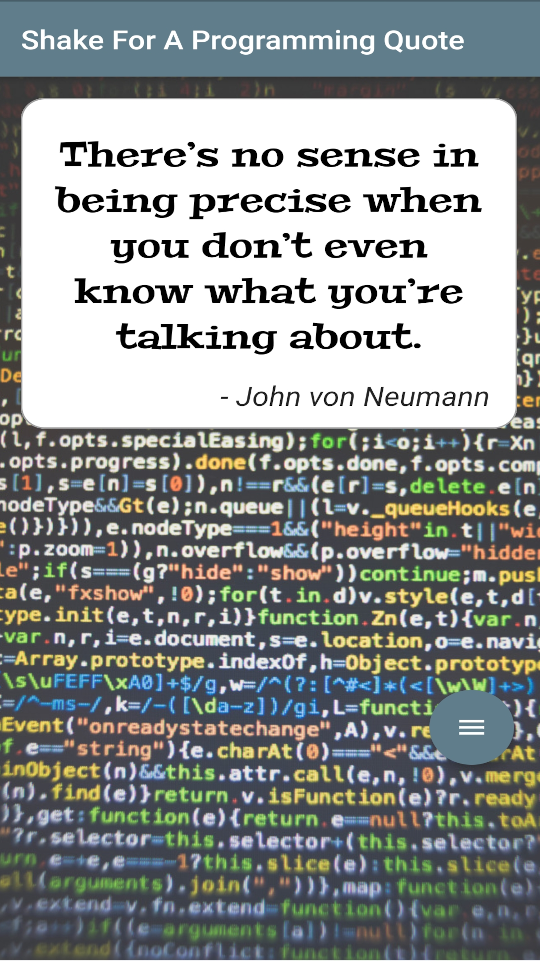 Shake A Programming Quote screenshot
