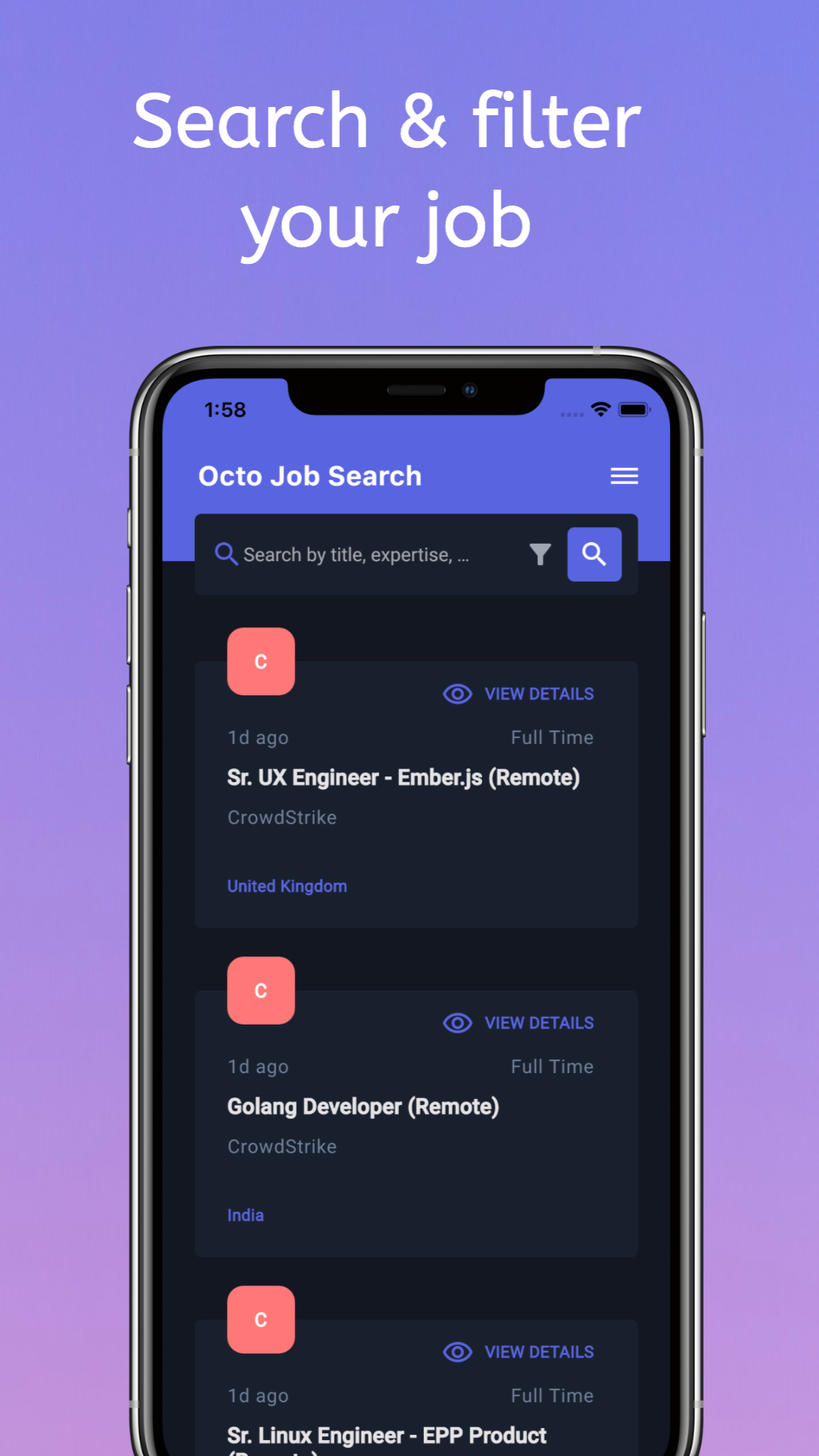 Octo Job Search screenshot