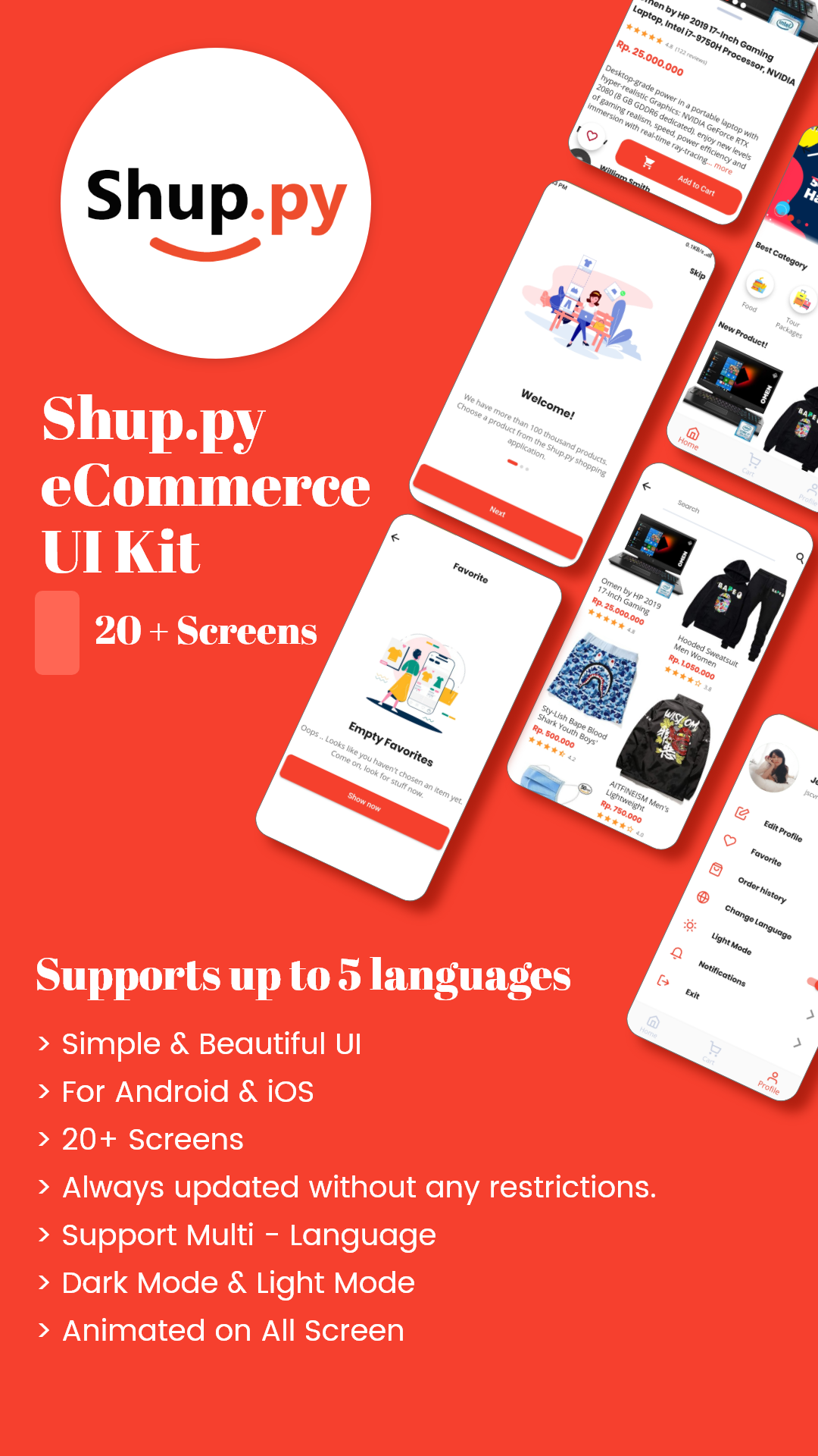Shup.py Flutter eCommerce UI Kit screenshot