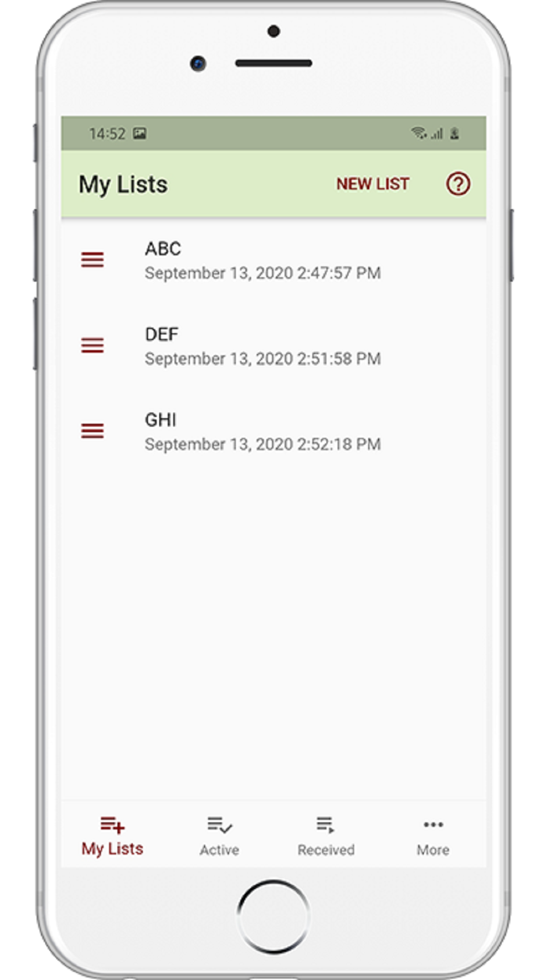 MyListApp screenshot