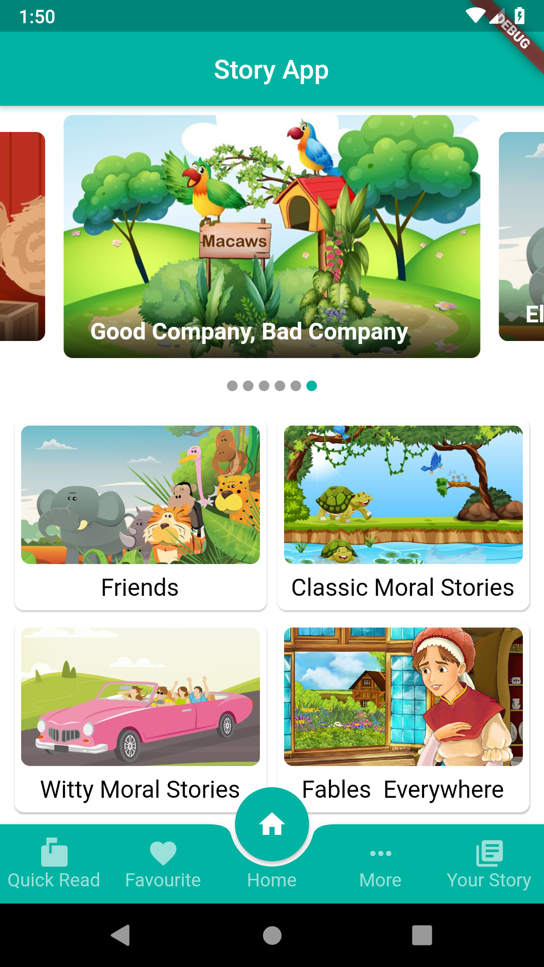 Flutter Story Book Full app screenshot