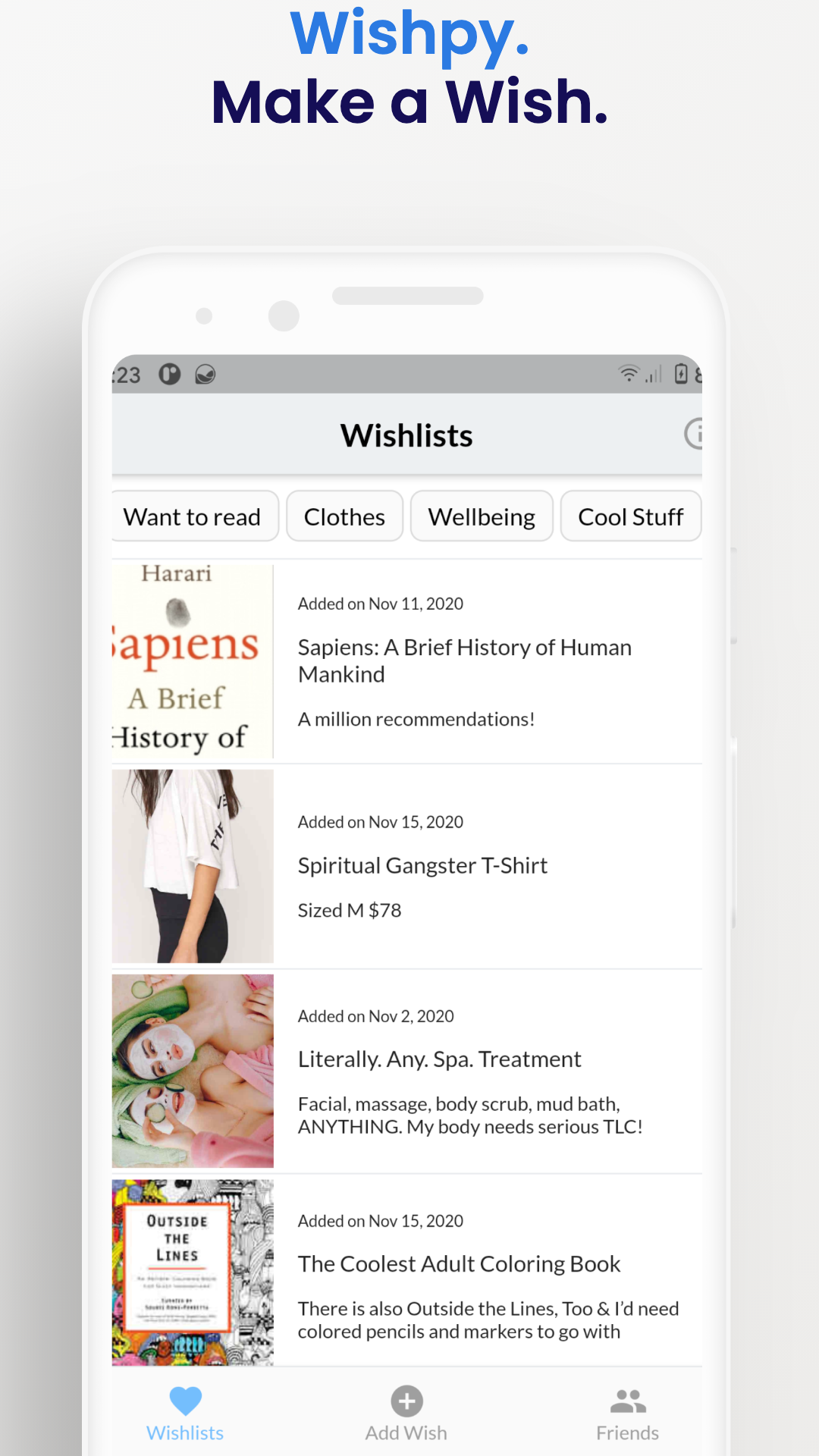 Wishpy screenshot