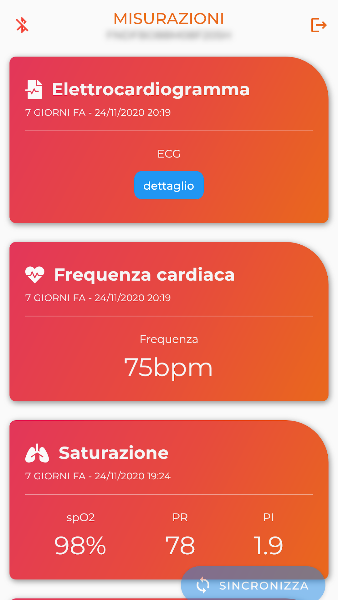 Telemonitoraggio Salute screenshot