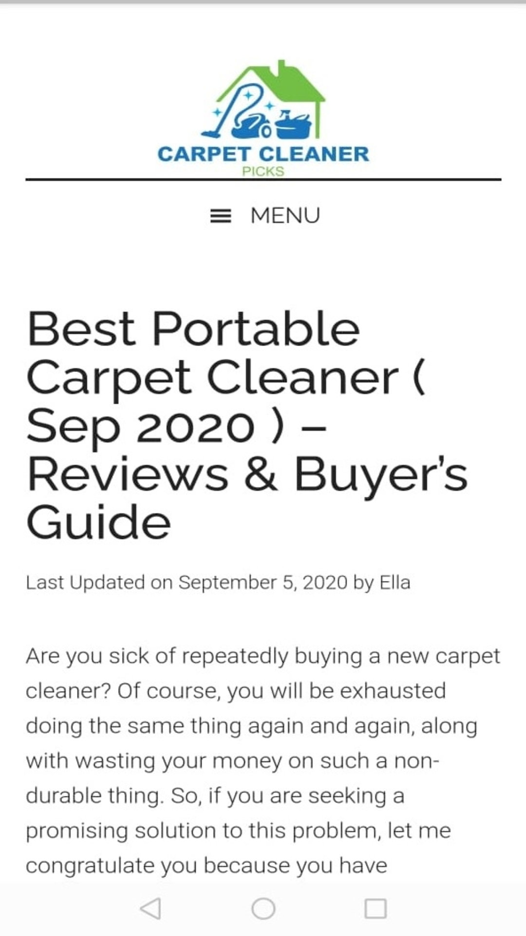 Carpet Cleaner Picks screenshot