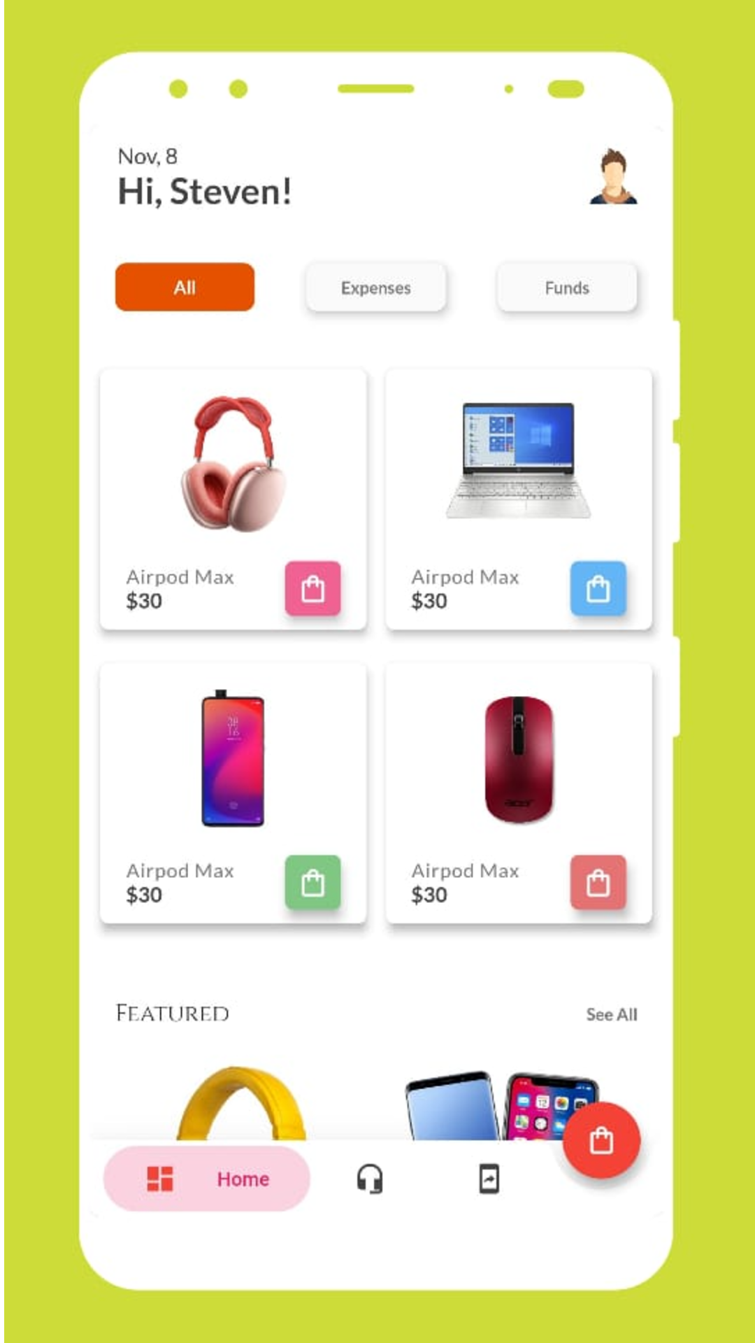 Shopping Page UI In Flutter For Android & iOS screenshot